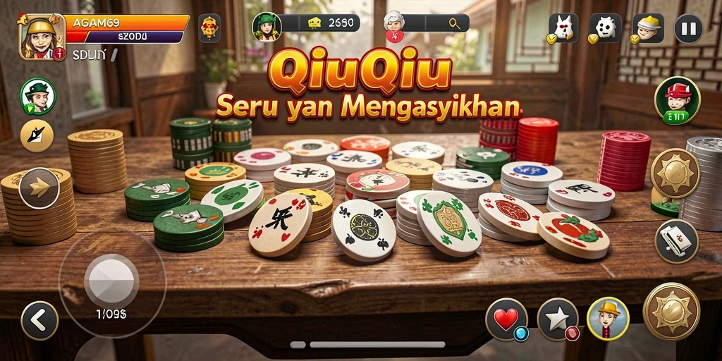 Tampilan gameplay AGAM69 dengan sesi permainan QiuQiu yang mendebarkan.