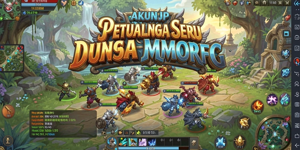 Tampilan gameplay AKUNJP yang menarik dalam dunia MMORPG.