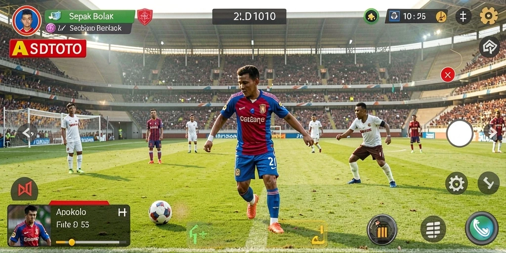 Tangkapan layar utama ASDTOTO menampilkan gameplay sepak bola yang menegangkan.