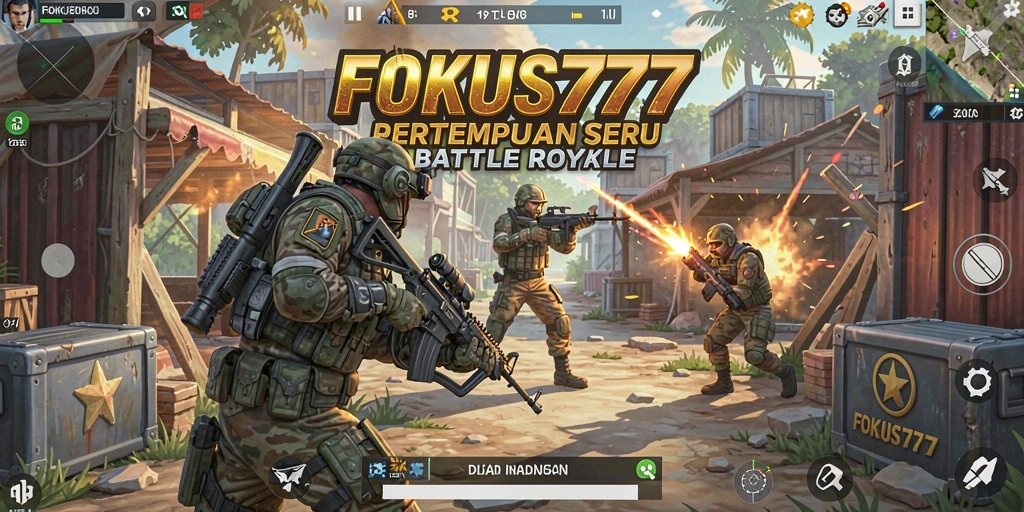 Tampilan gameplay menegangkan dari pertempuran di FOKUS777.