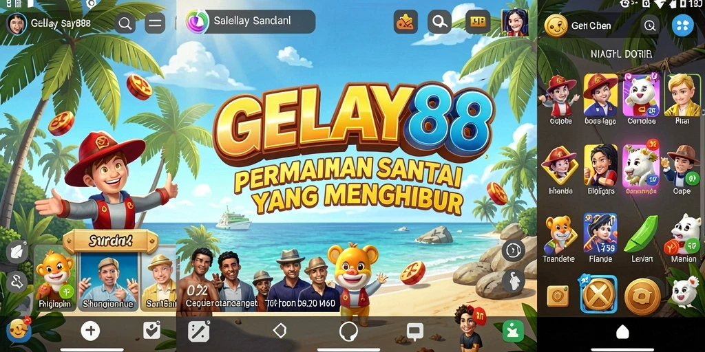 Tampilan gameplay GELAY88 yang ceria dan menyenangkan.