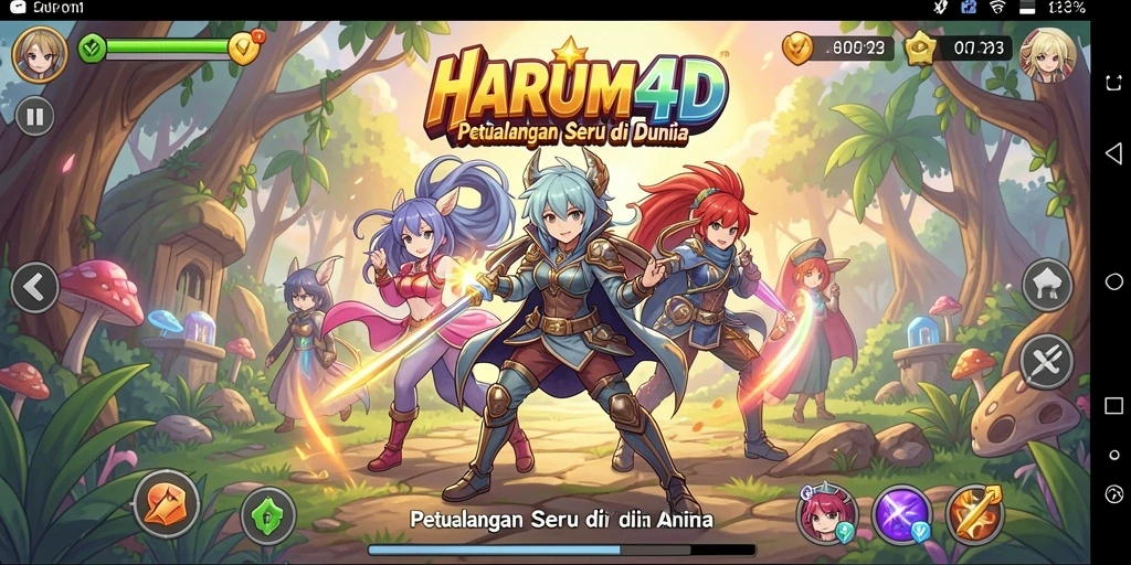 Gameplay seru di HARUM4D dengan karakter anime ikonik.