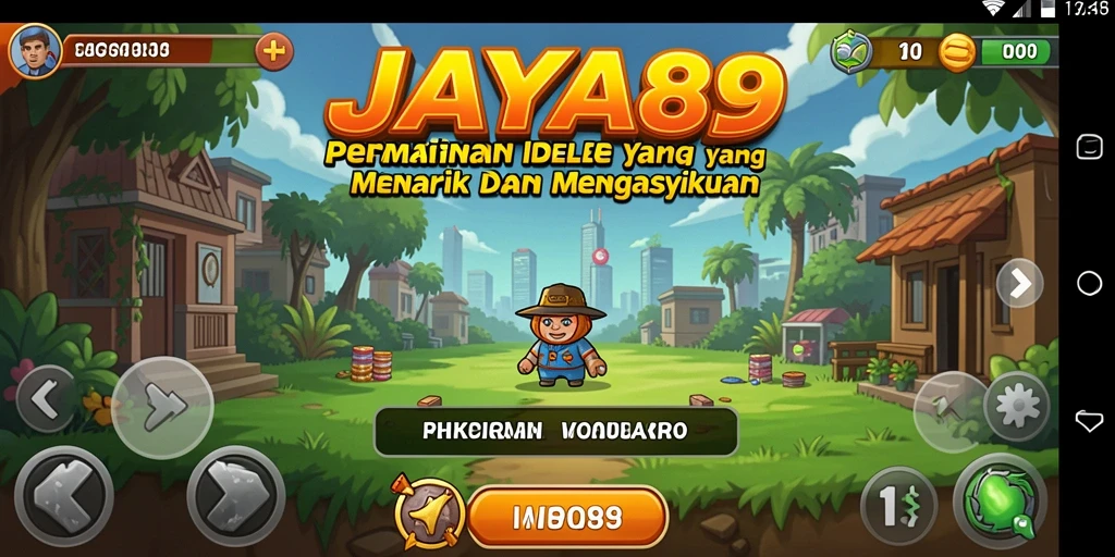 Screenshot gameplay JAYA89 yang menggambarkan aksi santai dalam permainan Idle.