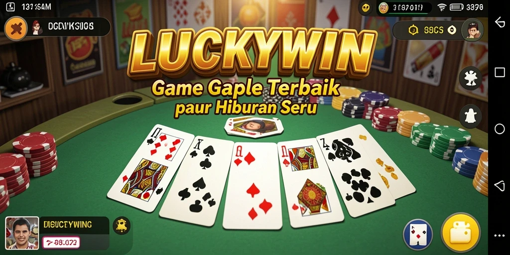 Tampilan gameplay seru dari game Gaple LUCKYWIN yang menarik.