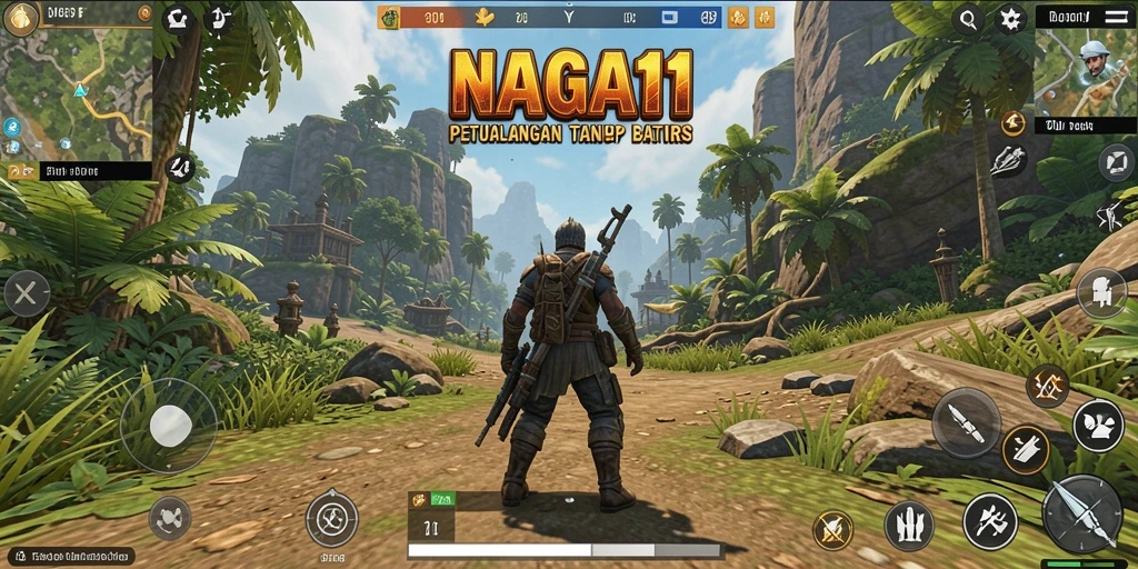 Screenshot menampilkan pemandangan menakjubkan dari dunia terbuka NAGA11.