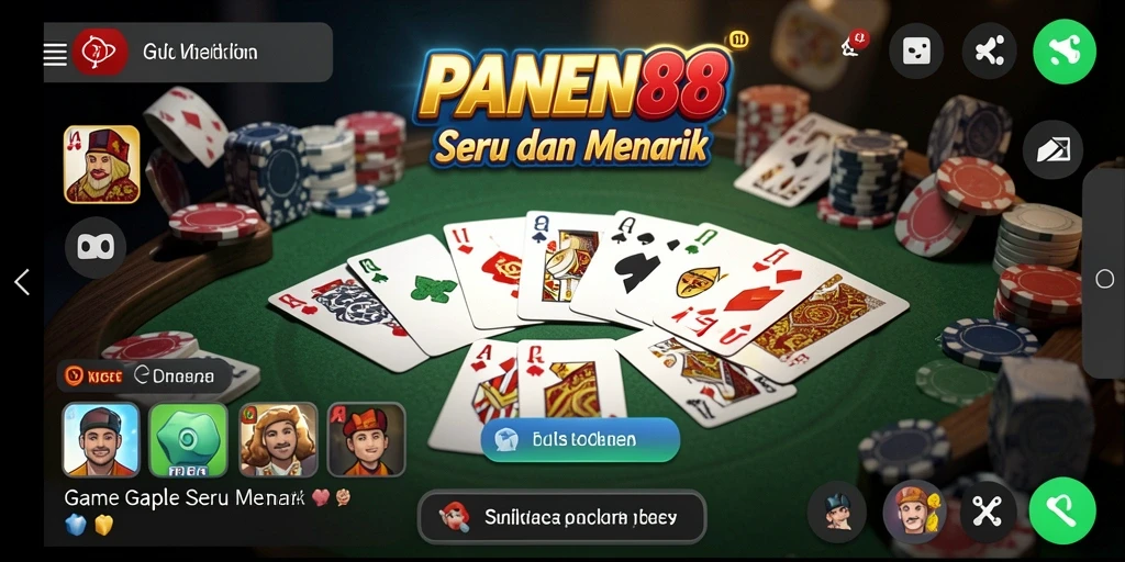 Tampilan permainan Gaple yang menarik dan penuh warna.