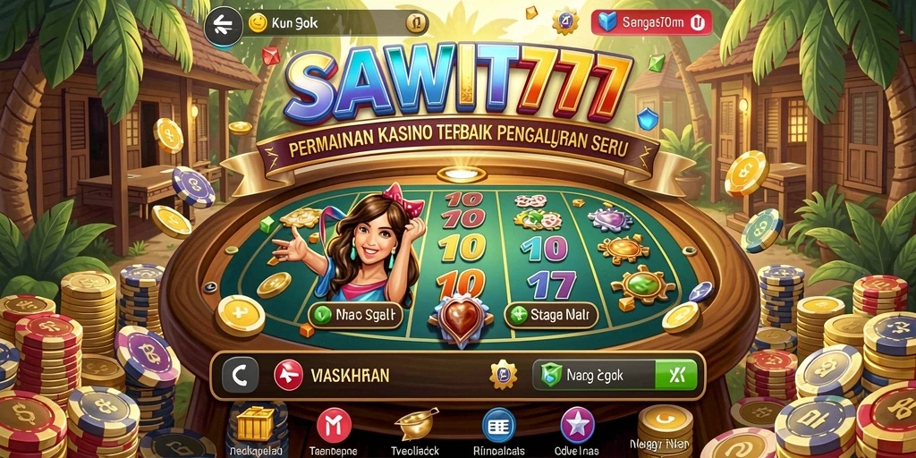 Tampilan gameplay menarik dari SAWIT777 dengan suasana kasino yang mendebarkan.